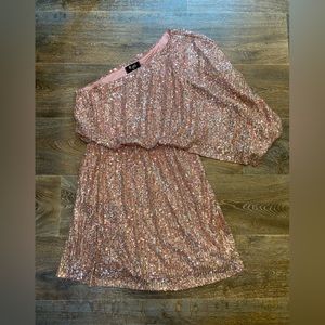Boutique One Shoulder Sequin Mini Dress